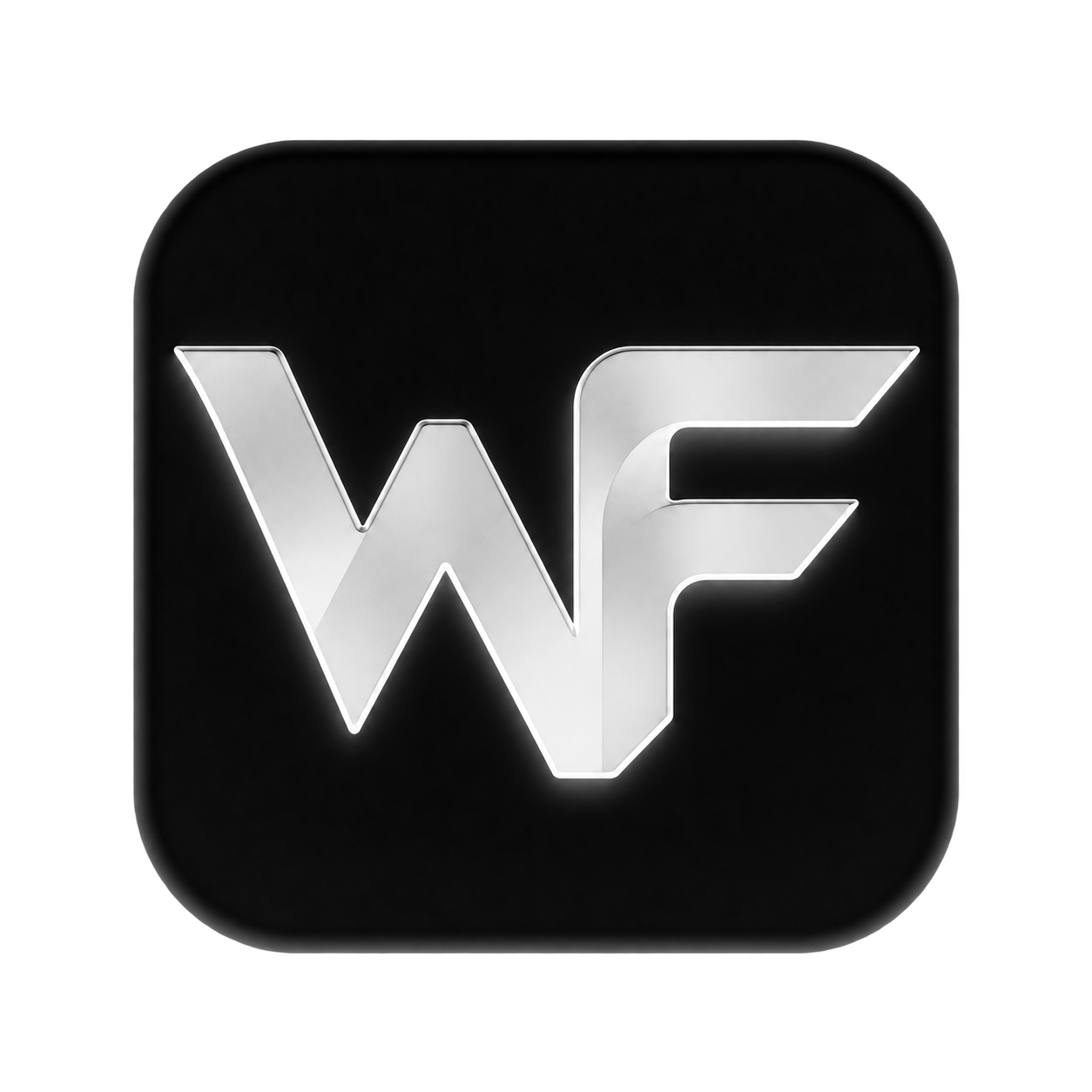 WebFirst sculpted black and white WF logo