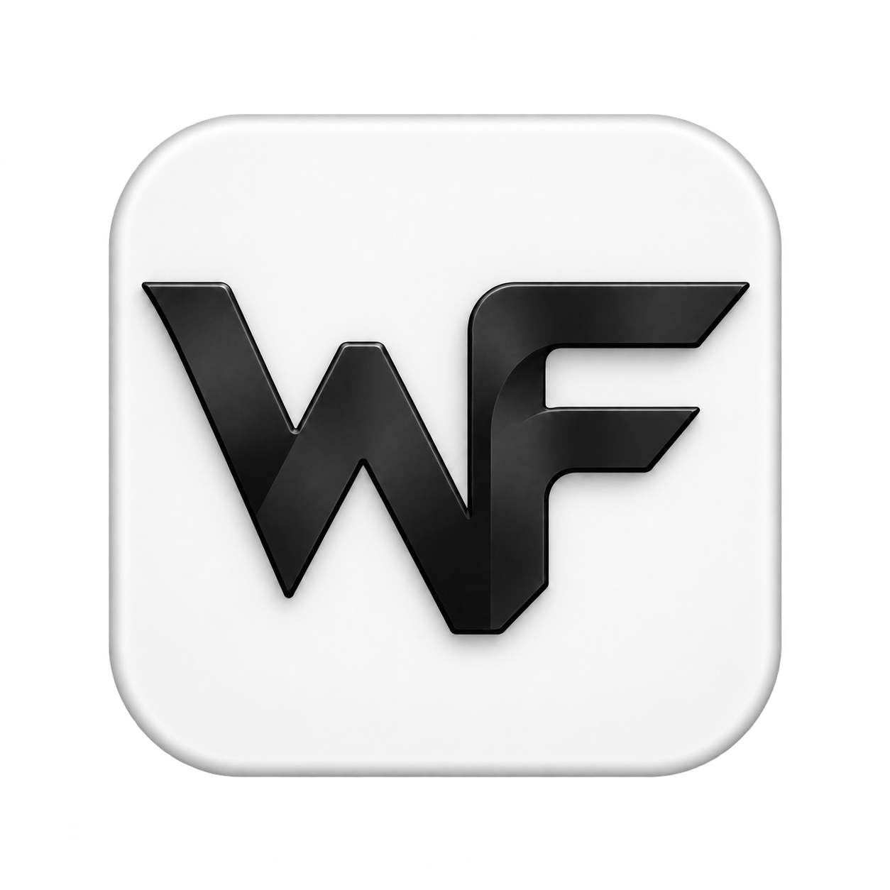 WebFirst sculpted black and white WF logo